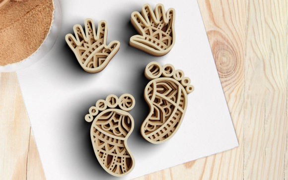 3D Baby Shower SVG Newborn Svg 4 Layers for Laser Cutting and Shadow Boxes