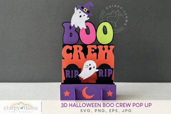 3D Halloween Boo Crew Pop Up- SVG File