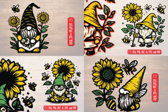 3D Layered Gnome Sunflower and Bee Bundle: 3D SVG Shapes Review