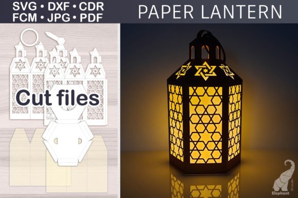 3D Oriental Paper Lantern SVG Template: Laser Cutting and Ornaments