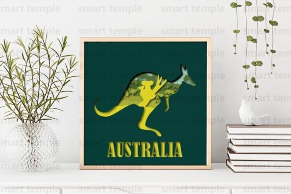 Australia 3d Shadowbox Kangaroo Papercut: Laser Cutting and Shadow Boxes for Branding