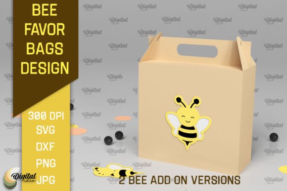 Bee Favor Bag PaperCut. 3D SVG and Shapes Review
