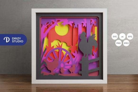Chicken in the Farm 3D Shadow Box Review