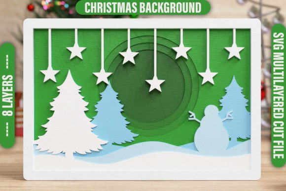 Christmas Background 3D SVG Multilayered