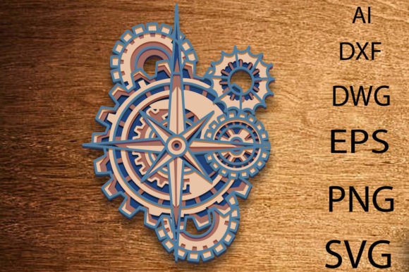 Compas Mandala Multilayer SVG 3D for Laser Cutting and Wall Decor