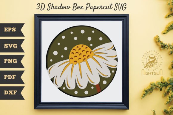 Daisy Flower 3D Shadow Box Papercut SVG