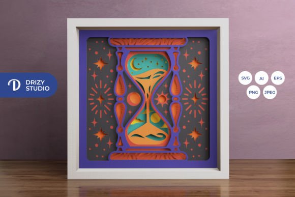 Fairytale Hourglass 3D Shadow Box for 3D SVG and Shadow Boxes