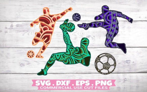 Football SVG Soccer 3D Svg Bundle for Laser Cutting and Signs