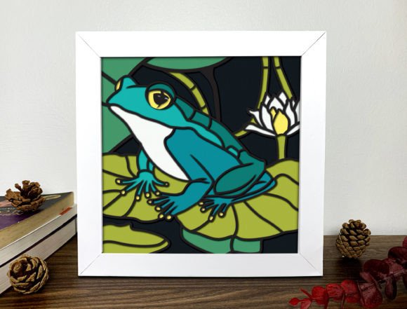 Frog Stained Glass 3D Shadow Box Svg Review