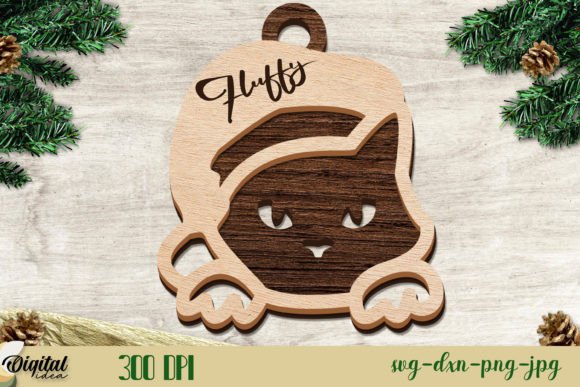 Layered Cute Cat Ball 3D Laser Cutting Ornaments
