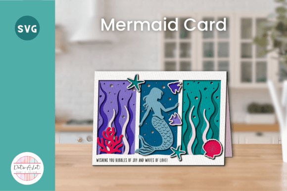 Mermaid Card 3D Layered SVG Cut File for Shadow Boxes