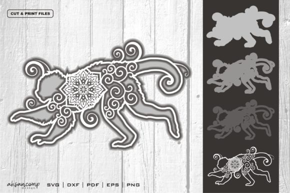 Monkey Mandala 3D Layered 4: A 3D SVG Review for Shadow Boxes
