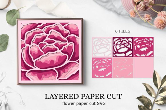 Peony SVG 3D Layer Paper Cut Peony
