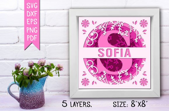 “S” 3D Flower Split Monogram Shadow Box: A Designer’s Review