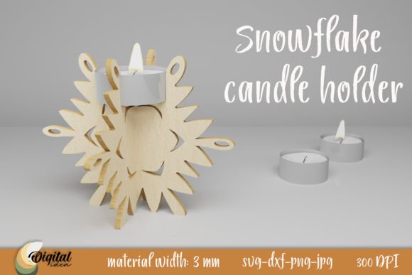 Snowflake Candle Holder. 3D Design SVG: Laser Cutting & Winter Amp Review