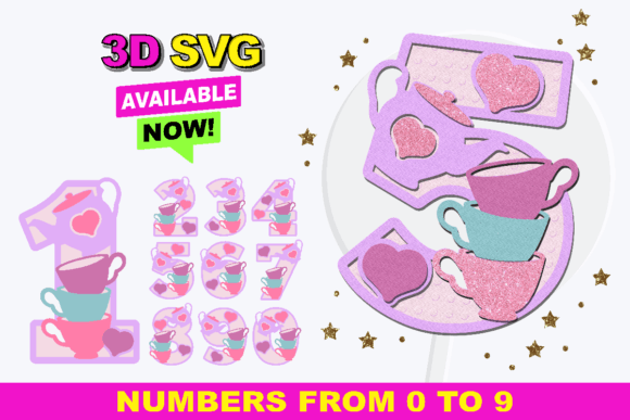 Tea Party Numbers 3D SVG Review